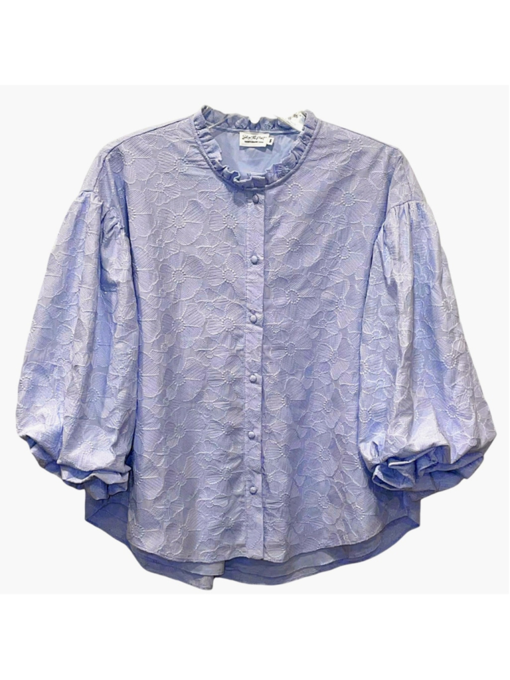 Shop The Mint Womens Size Small Floral Embroidered Bubble Sleeve Blouse Lined